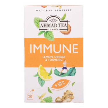 AHMAD TEA IMMUNE LEMON, GINGER & TURMERIC 20 BAGS 