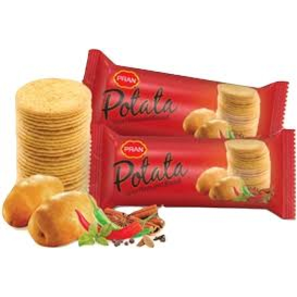 PRAN POTATO SPICY BISCUIT 4 X 100 GM