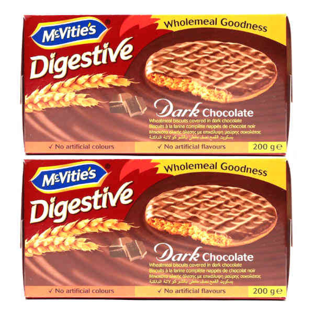 MCVITIES DIGESTIVE BISCUITS DARK CHOCOLATE 2 X 200GM 