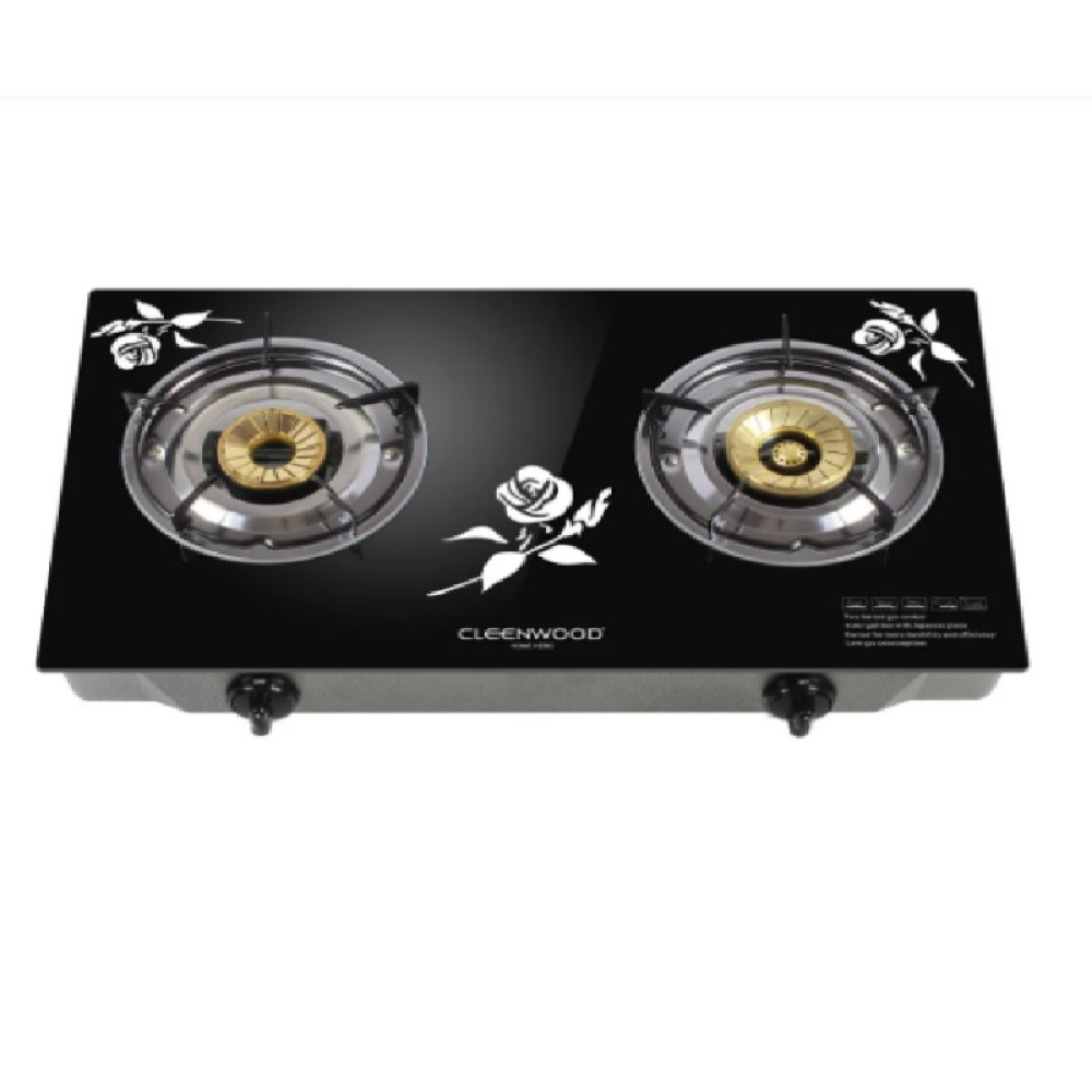 CLEENWOOD CW-261 2BURNER GAS STOVE WITH GLASS TOP