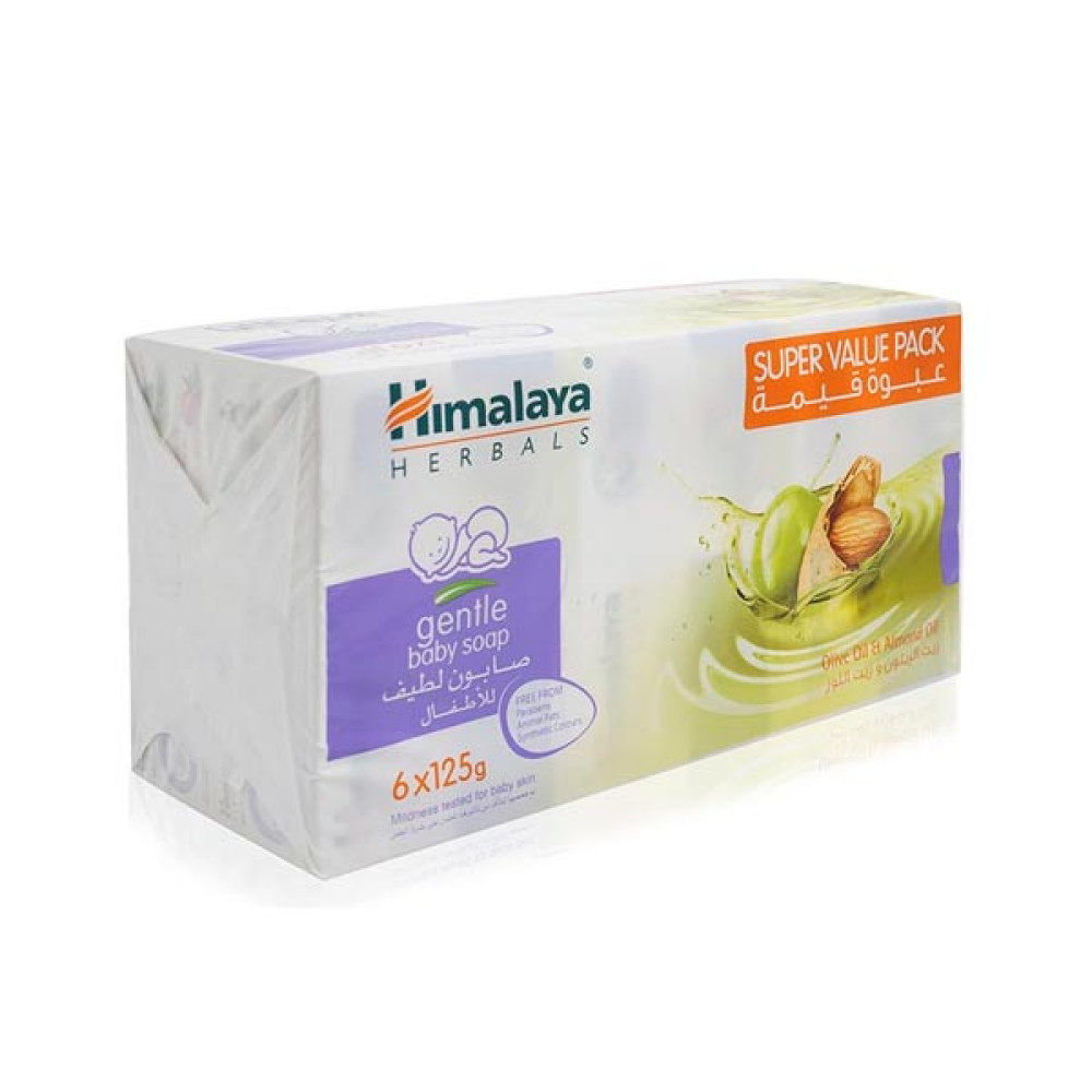 HIMALAYA GENTLE BABY SOAP OLIVE OIL &ALMOND OIL 6 X 125GM 