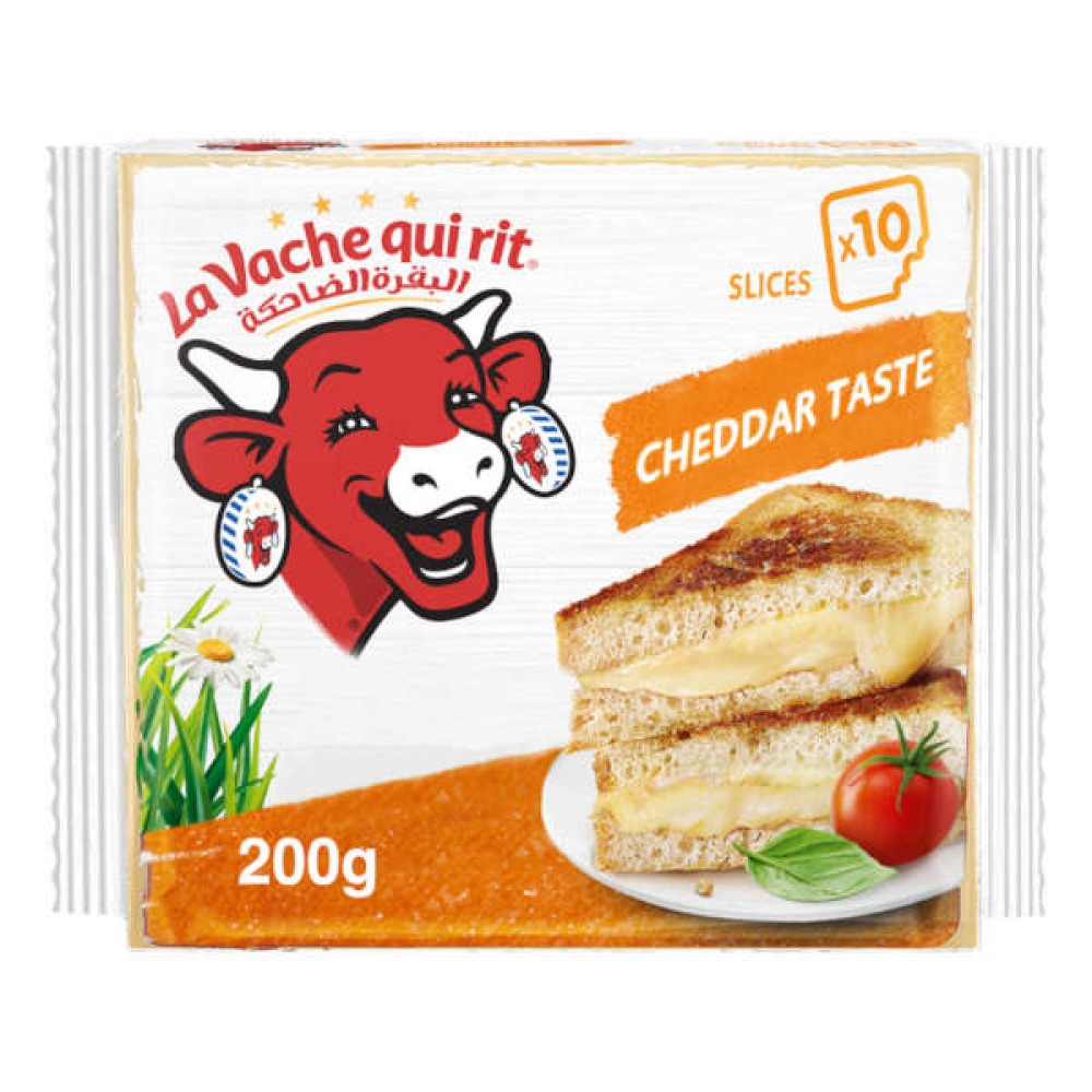 LA VACHE QUIRIT 10 CHEESE SLICES CHEDDAR 200GM 