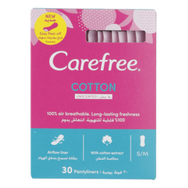 CAREFREE PANTYLINERS UNSCENTED 30'S 