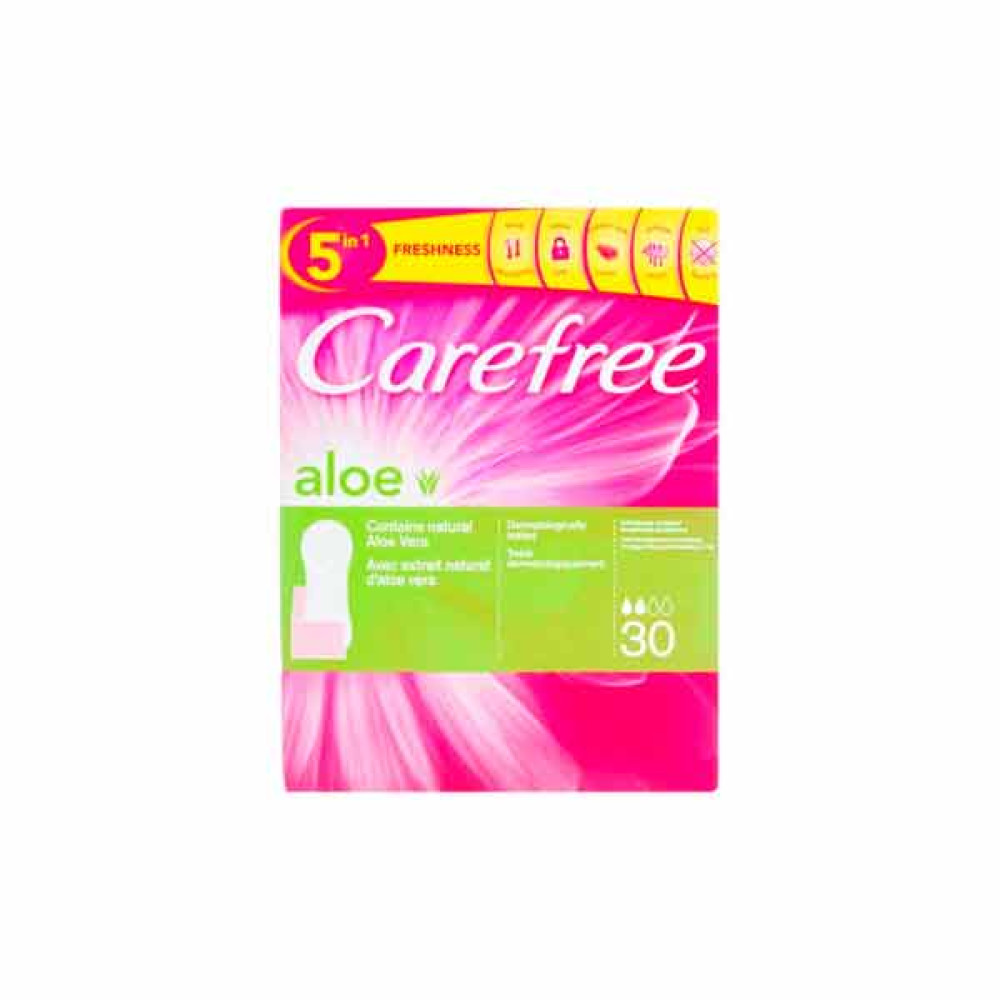 CAREFREE PANTYLINERS ALOE LIGHTLY SCENTED 30 PADS 