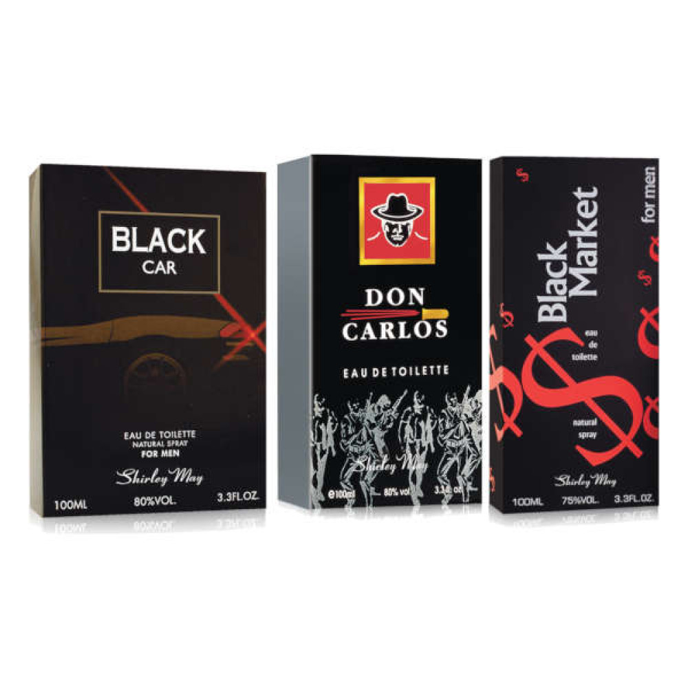 SHIRLEY MAY DON CARLOS 100ML + BLACK CAR 100ML + BLACK MARKET 100ML 