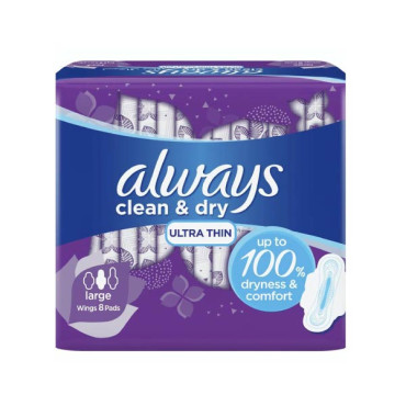 ALWAYS ULTRA THIN LARGE WINGS 8 PADS 