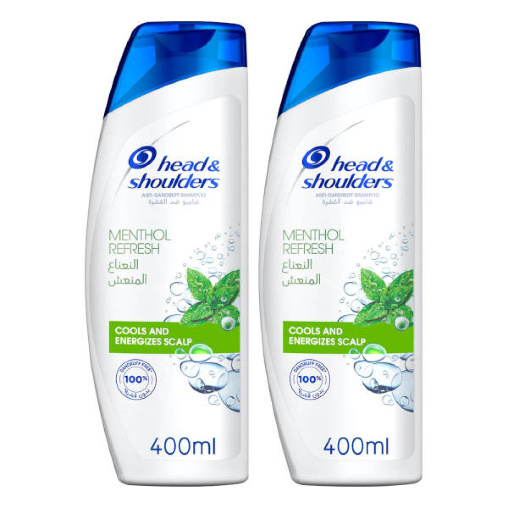 HEAD & SHOULDERS ANTI-DANDRUFF SHAMPOO MENTHOL REFRESH 2 X 400ML 