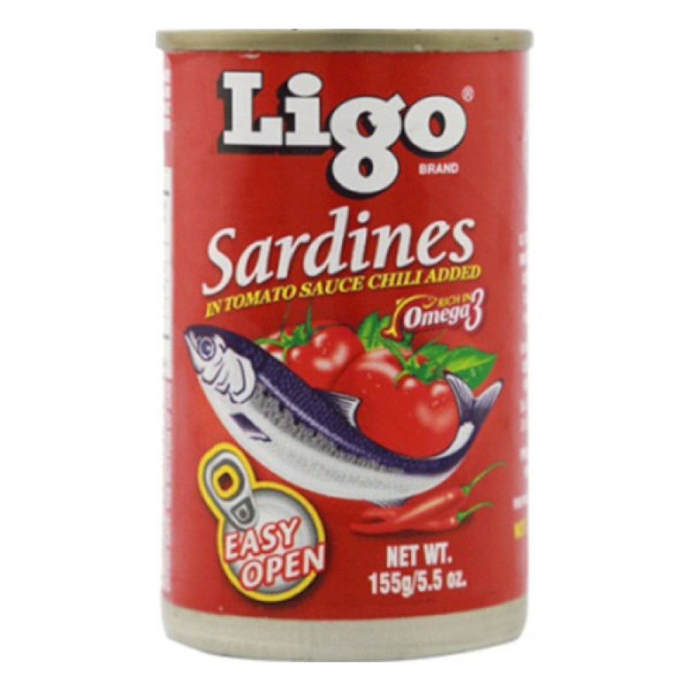LIGO SARDINES IN TOMATO SAUCE CHILI ADDED 155GM 