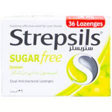 STREPSILS LEMON SUGAR FREE 36S