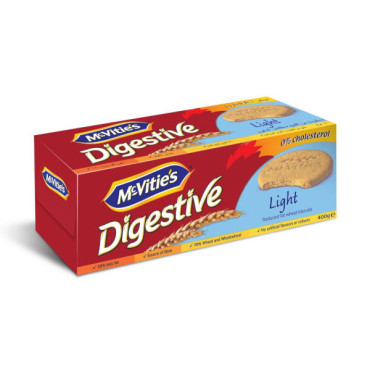 MCVITIES DIGESTIVE BISCUITS LIGHT 400GM 