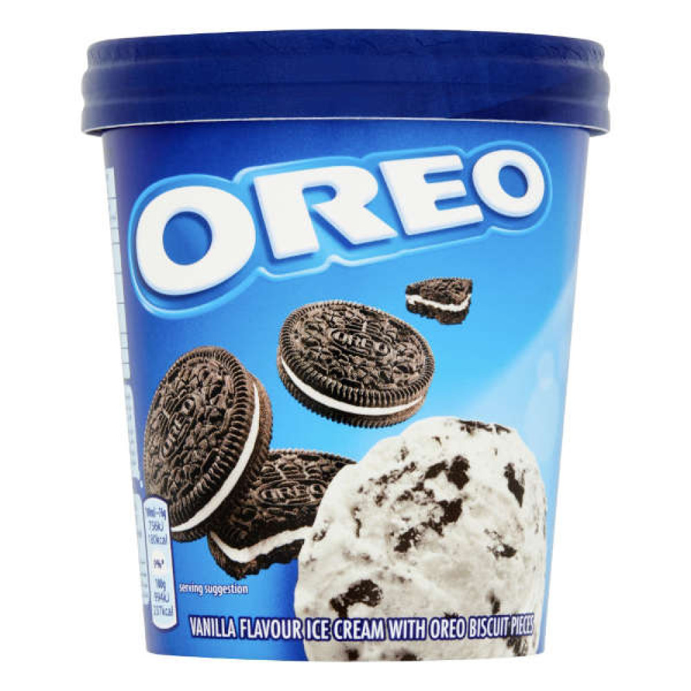 OREO VANILLA ICE CREAM WITH OREO BISCUITS 480ML 