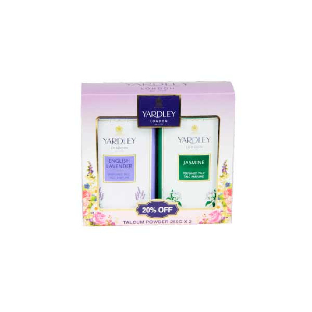 YARDLEY TALC ASSORTED 2X250GM 20%OFF 