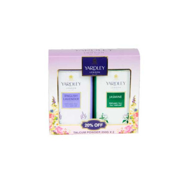 YARDLEY TALC ASSORTED 2X250GM 20%OFF 