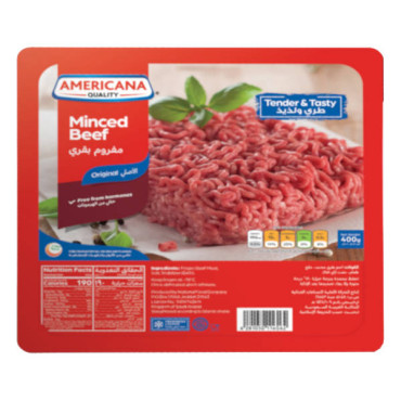 AMERICANA PURE MINCED BEEF (SQUARE) 400GM 