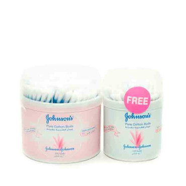 JOHNSONS COTTON BUDS 200S + 100S FREE 