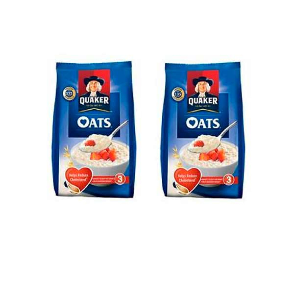 QUAKER WHOLE OATS POUCH 2 X 400GM 
