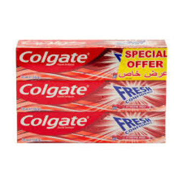 COLGATE TOOTHPASTE FRESH CONFIDENCE RED 3 X 125ML