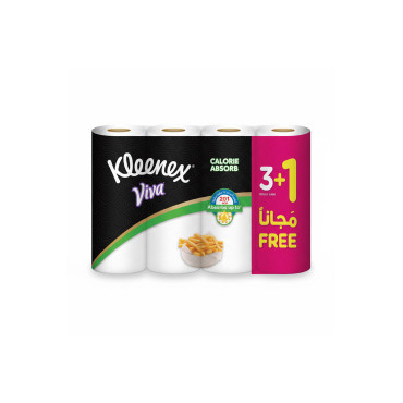 KLEENEX VIVA CALORIE ABSORB 50S KITCHEN ROLL (3+1)