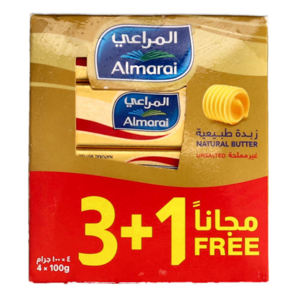 ALAMARAI NATURAL BUTTER US 100GM 3+1 FREE 