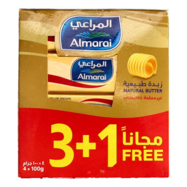 ALAMARAI NATURAL BUTTER US 100GM 3+1 FREE 
