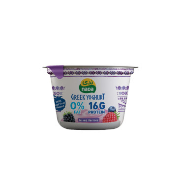 NADA GREEK YOGURT MIXED BERRIES 0% FAT 160GM