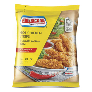 AMERICANA HOT CHICKEN STRIPS 750GM 