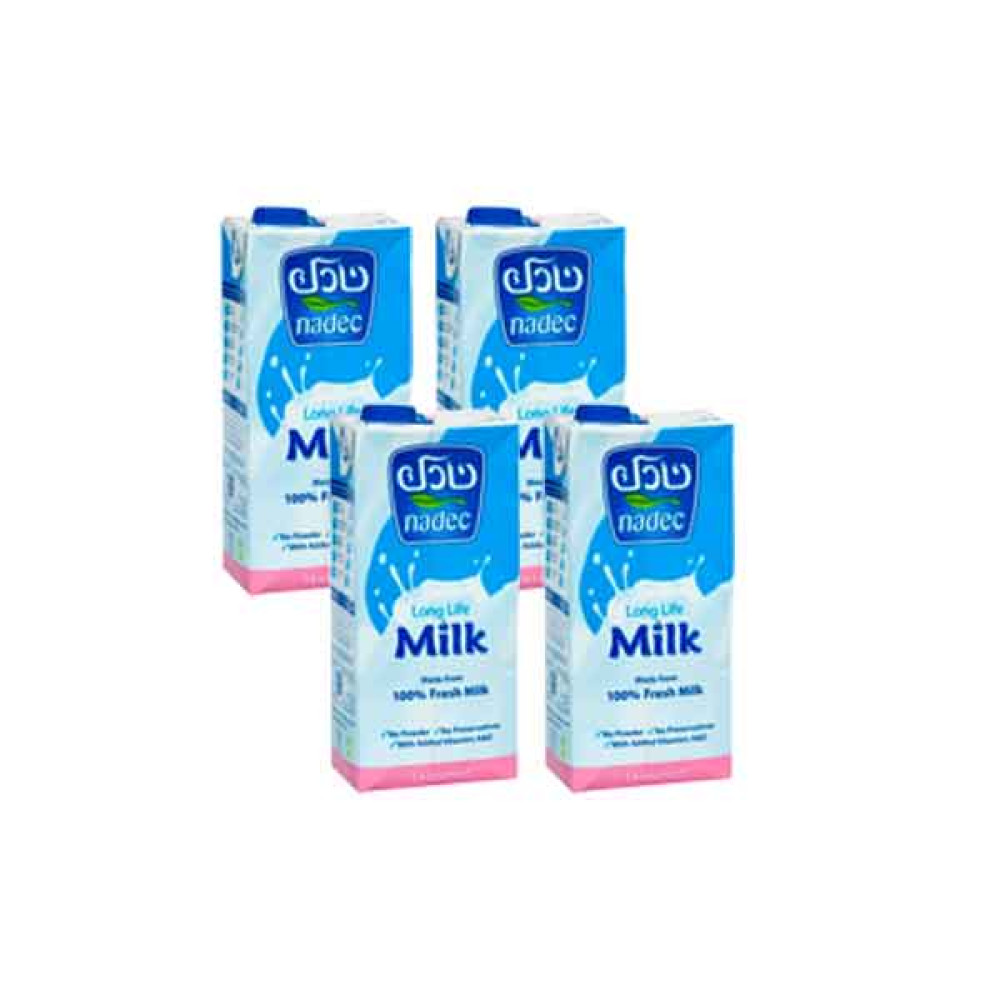 NADEC LONG LIFE SKIMMED MILK 4 X 1LTR 