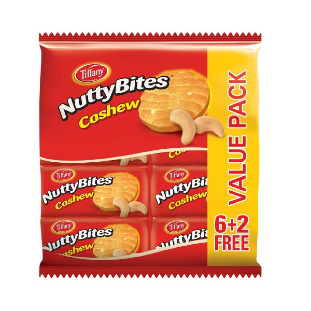 TIFFANY NUTTYBITES COOKIES CASHEW 8 X 90GM 