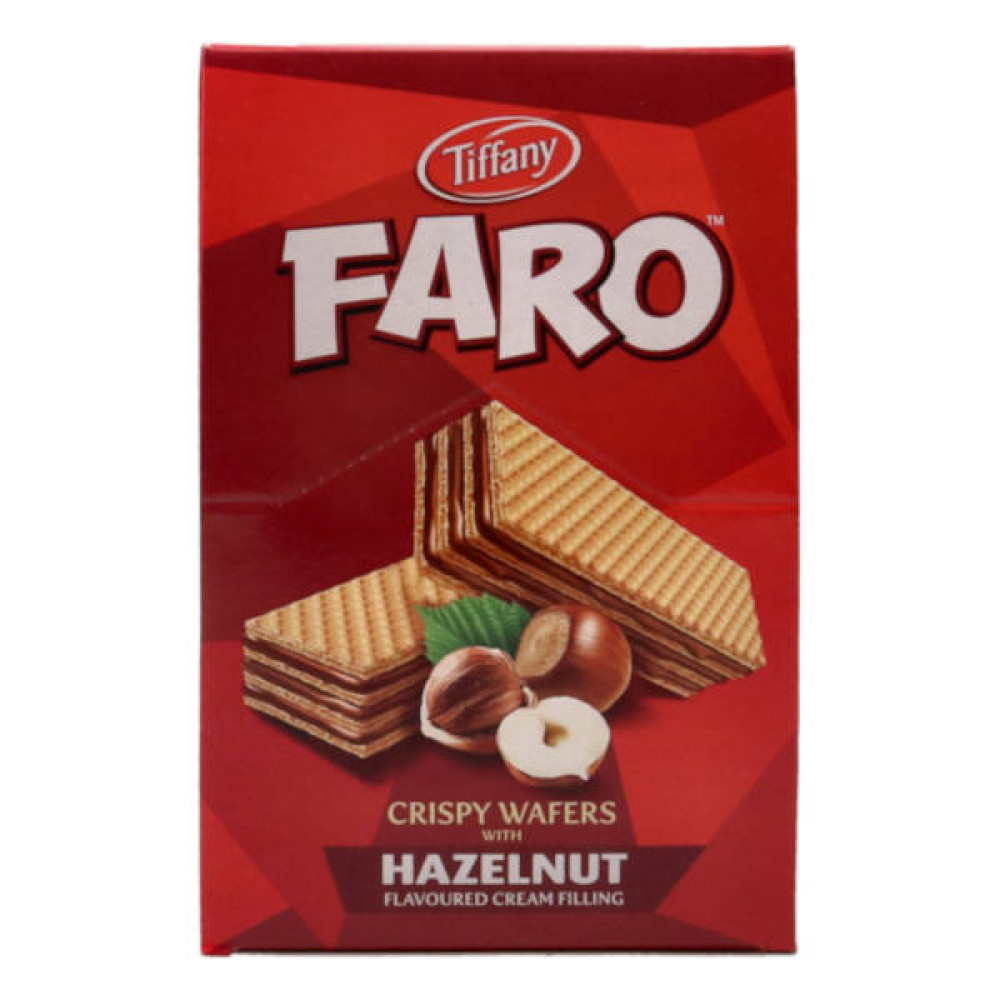 TIFFANY FARO CRISPY HAZELNUT WAFERS 12 X 45GM 
