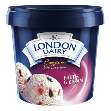 LONDON DAIRY ICE CREAM FRUIT & CREAM 1LTR 