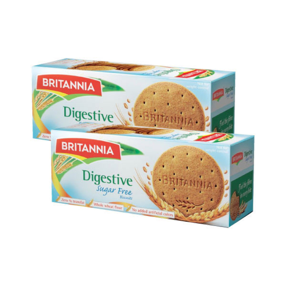 BRITANNIA DIGESTIVE SUGAR FREE BISCUITS 2 X 350GM 