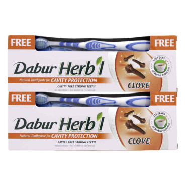 DABUR HERB'L CAVITY PROTECTION TOOTHPASTE CLOVE 2 X 150GM 