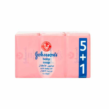 JOHNSON-S BABY SOAP WITH BABY OIL 125GM 5 + 1 FREE 