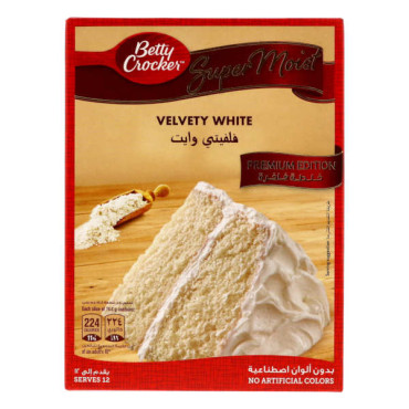 BETTY CROCKER SUPERMOIST VELVETY WHITE CAKE MIX 510GM 