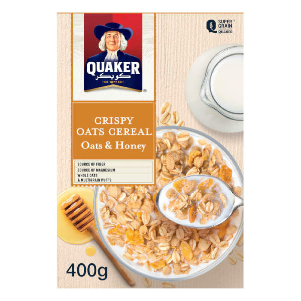 QUAKER CRISPY OATS CEREAL & HONEY 400GM 