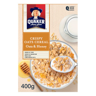 QUAKER CRISPY OATS CEREAL & HONEY 400GM 