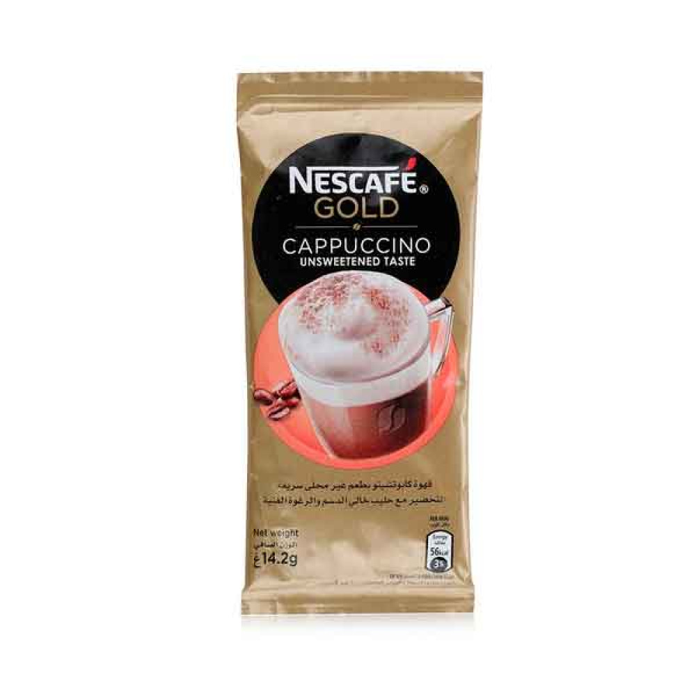 NESCAFE GOLD INSTANT COFFEE CAPPUCCINO UNSWEETENED 14.2GM 10S 