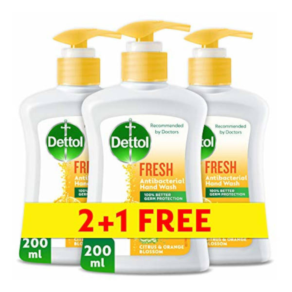 DETTOL ANTIBACTERIAL HAND WASH FRESH 200ML 2 + 1 FREE 