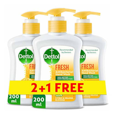 DETTOL ANTIBACTERIAL HAND WASH FRESH 200ML 2 + 1 FREE 