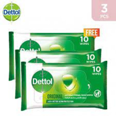 DETTOL SKINCARE WIPES 10S 2+1 FREE