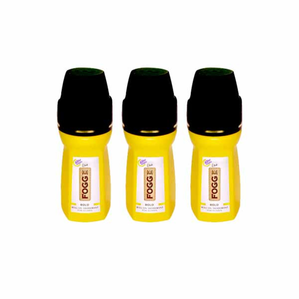 FOGG DEODORANT ROLL-ON BOLD FOR WOMEN 50ML 2 + 1 FREE 