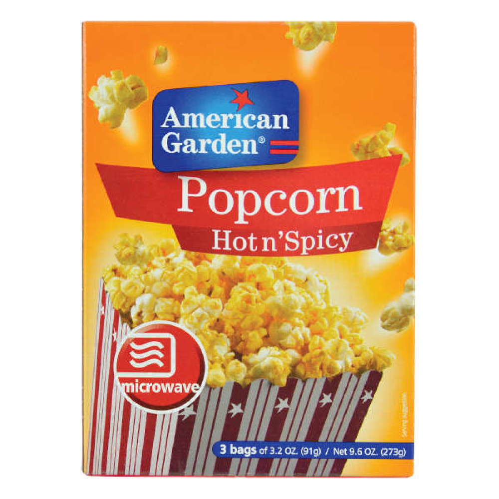 AMERICAN GARDEN MICROWAVABLE POPCORN HOT & SPICY 273GM 