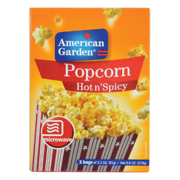 AMERICAN GARDEN MICROWAVABLE POPCORN HOT & SPICY 273GM 