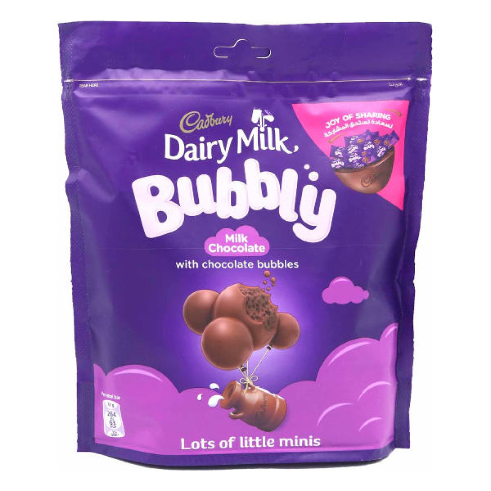 CADBURY DAIRY MILK BUBBLY MILK CHOCOLATE  204GM 