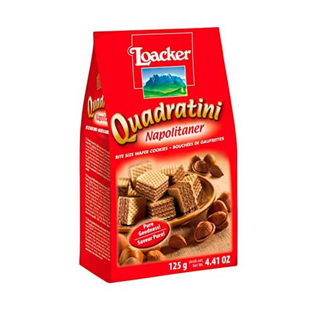 LOACKER WAFERS QUADRATINI NAPOLITANER 125GM 