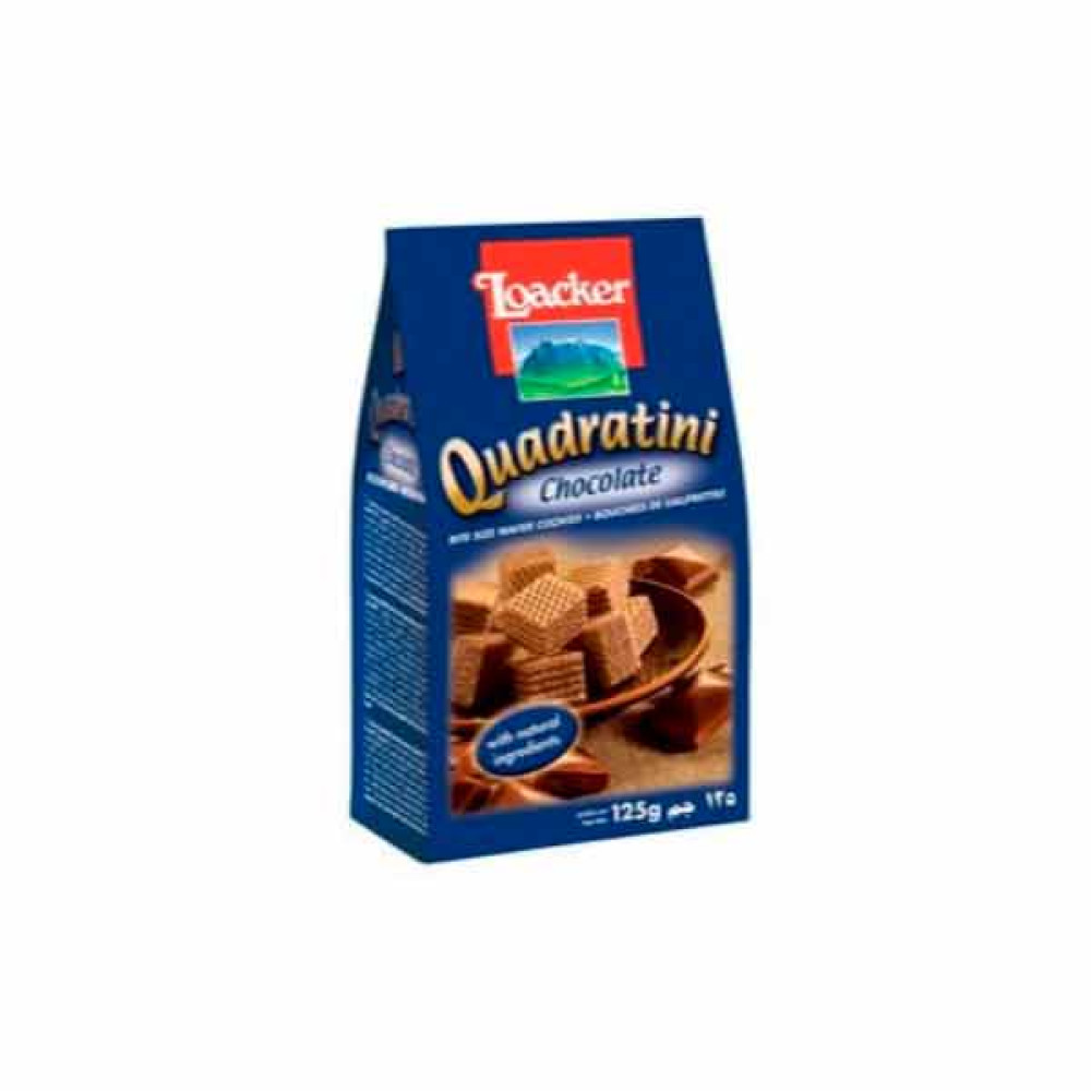 LOACKER QUADRATINI WAFERS KAKAO 125GM 
