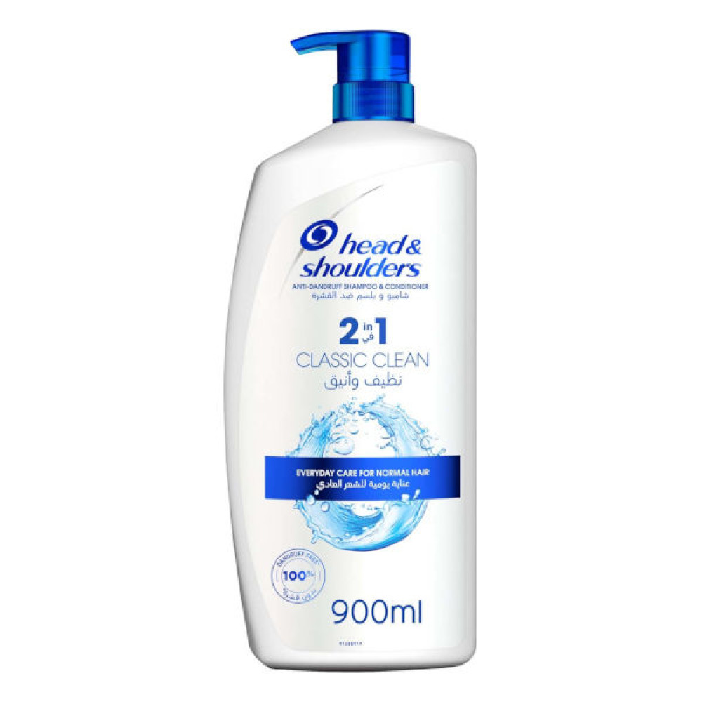 HEAD & SHOULDERS ANTI-DANDRUFF SHAMPOO & CONDITIONER CLASSIC CLEAN 900ML 