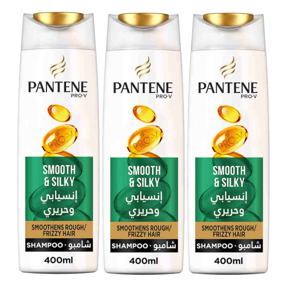 PANTENE SMOOTH & SILKY SHAMPOO 3 X 400ML 