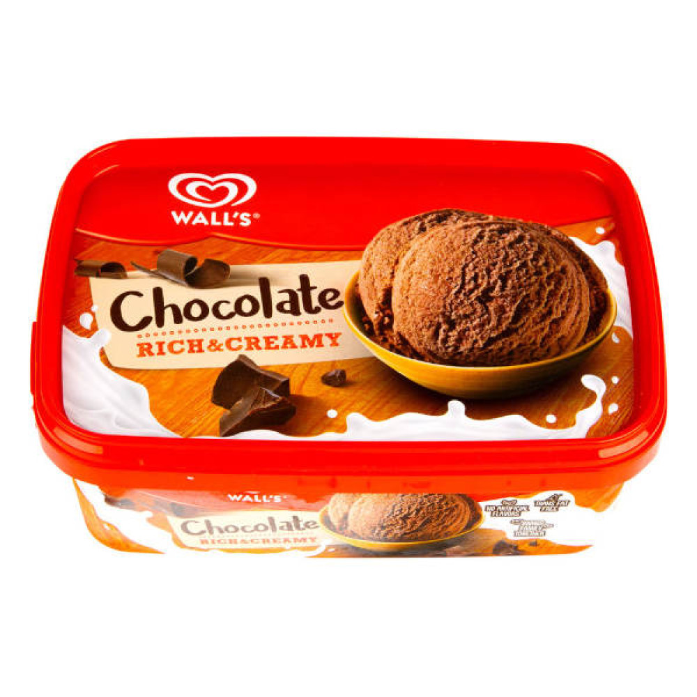 WALL'S RICH & CREAMY ICE CREAM CHOCOLATE 1LTR 