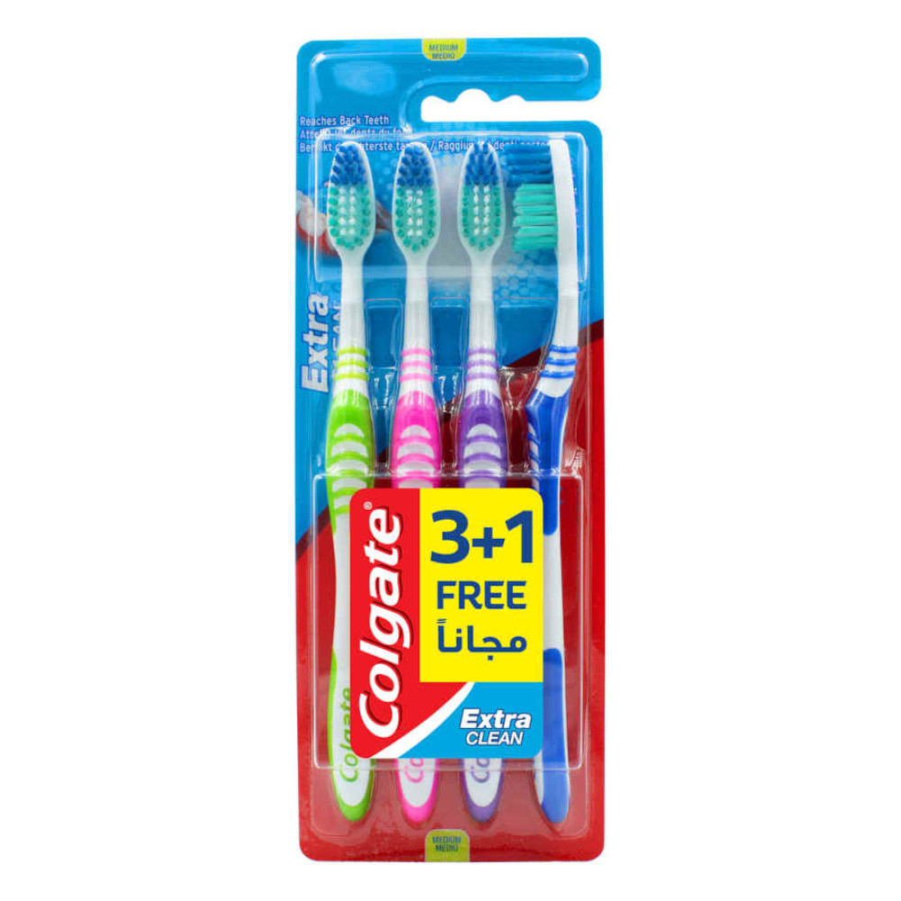 COLGATE TOOTHBRUSH EXTRA CLEAN 3 + 1 FREE 